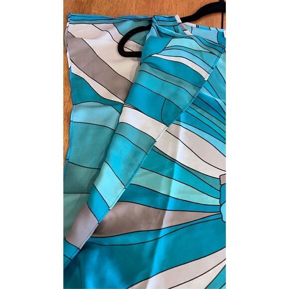 MICHAEL KORS HANDKERCHIEF BLUE PRINT PONCH TUNIC BLOUSE SZ M - Picture 8 of 10